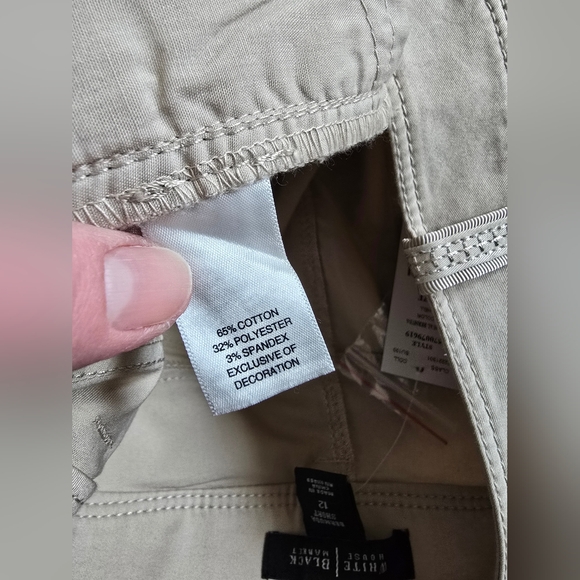 White house black market women's sz. 12 beige khaki Bermuda shorts NWT - Picture 4 of 6